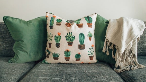 cactus green cushions student bedroom
