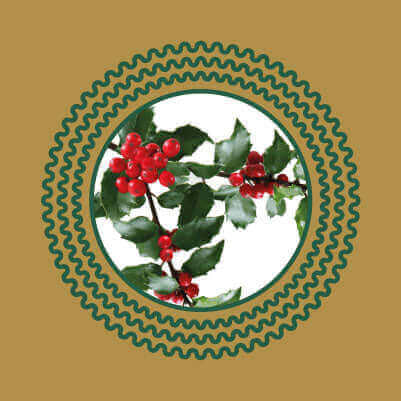 Holly leaves with bright red berries, a common garden and festive plant that is toxic to cats and dogs if ingested.