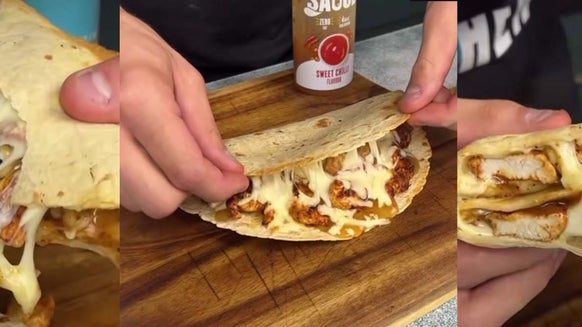 Quesadilla cu piept de pui facut cu aer cald