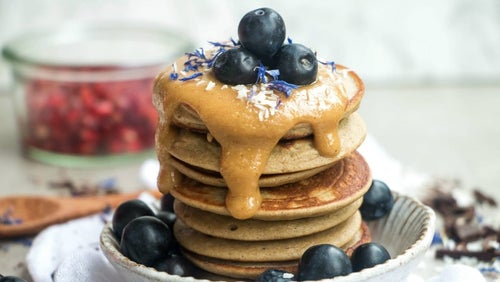 Veganske cookie dough pandekager | Ris protein pandekager