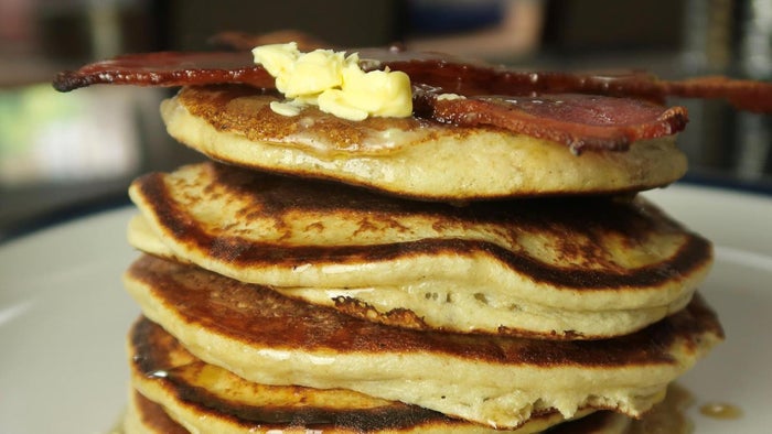 Pandekager med protein og bacon