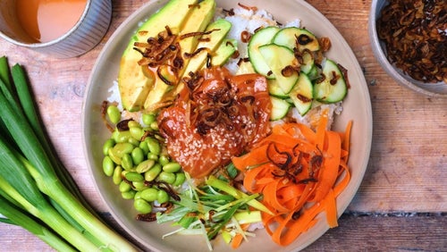 Poke bowl med laks | Protein meal prep