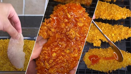 Kylling med cornflakes i sriracha sauce