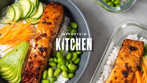 Nem air fryer teriyaki lakse bowl