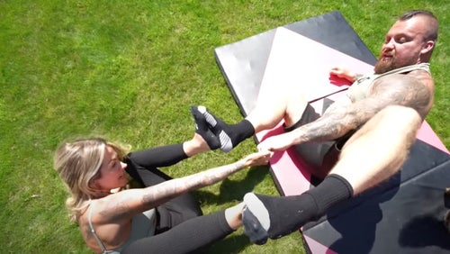 Eddie Hall Tries Couples Yoga