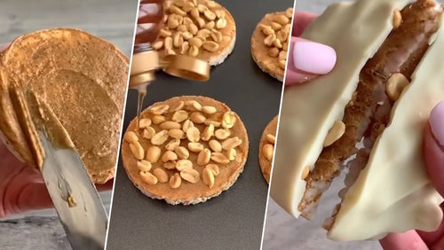 White Chocolate & Peanut Butter Rice Cakes