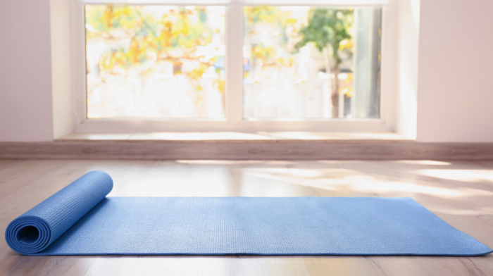 blue yoga mat