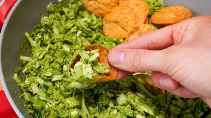 Green goddess salad with fresh greens