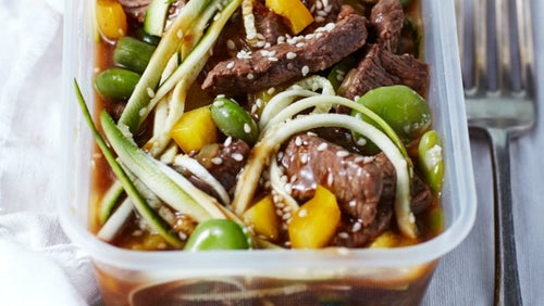 Low-Carb Teriyaki Beef Zoodles | 4-Day Beef Meal Prep