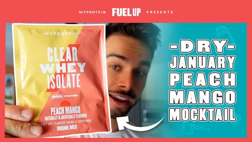 Dry January Peach Mango Mocktail | Jordan Morello's Favorite Protein Shake Recipe