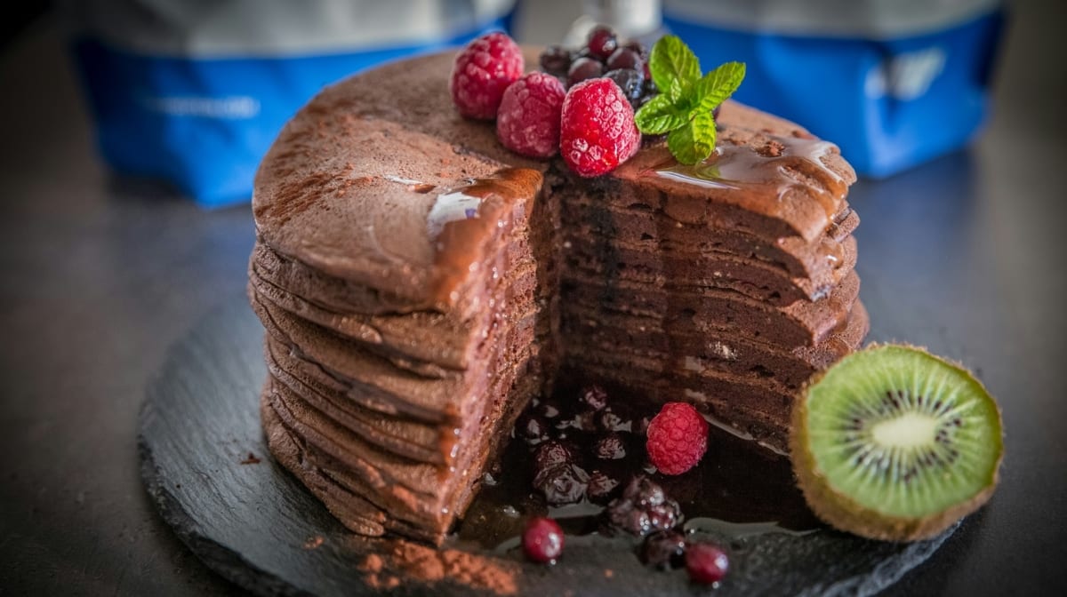 Pancakes au chocolat protéinés