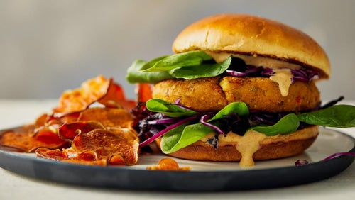 Burger épicé aux pois chiche et à la coriandre