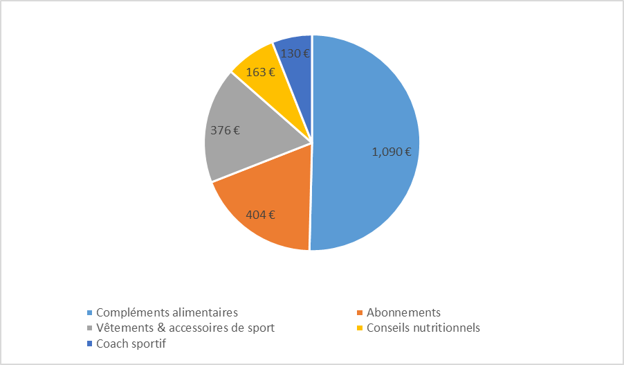 Diagramme dépenses fitness france