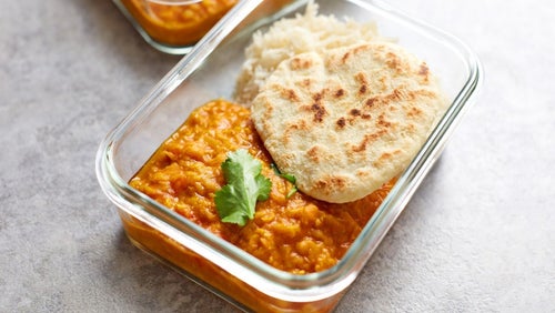 Soupe de lentilles et naan fait-maison
