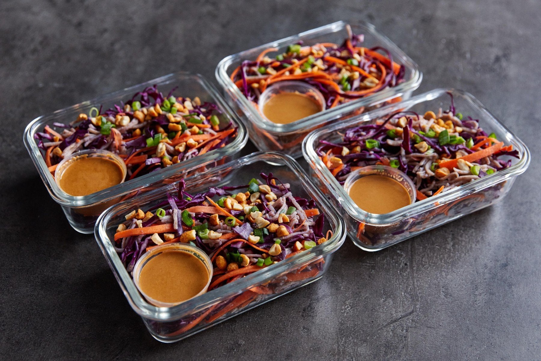 Kalter Erdnuss-Nudel Salat | Leichtes Veganes Meal Prep Rezept