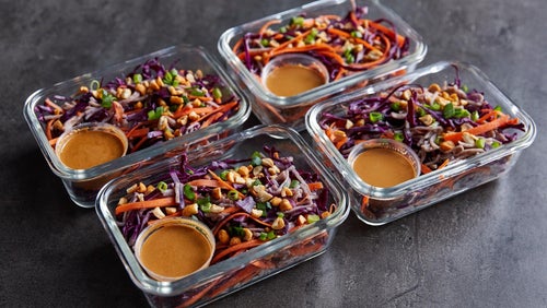 Kalter Erdnuss-Nudel Salat | Leichtes Veganes Meal Prep Rezept