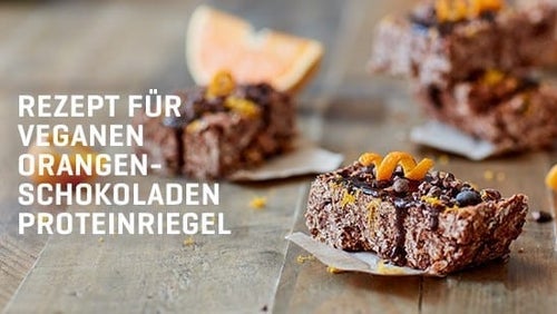 Hausgemachte Vegane Protein Riegel Rezept | Schokolade Orange