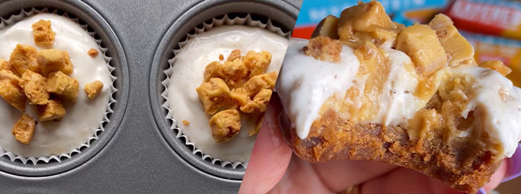 Mini-Karamell-Biscuit-Käsekuchen ohne Backen