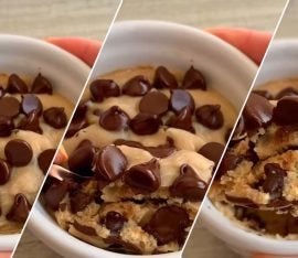 Proteinreicher, veganer Cookie Mug Cake