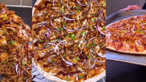 Proteinreiche BBQ Hähnchen Pizza | Weniger als 500 kcal