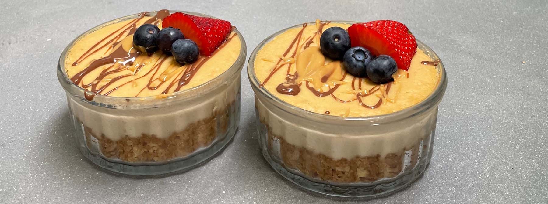 Erdnussbutter Käsekuchen | Proteinreiches Dessert