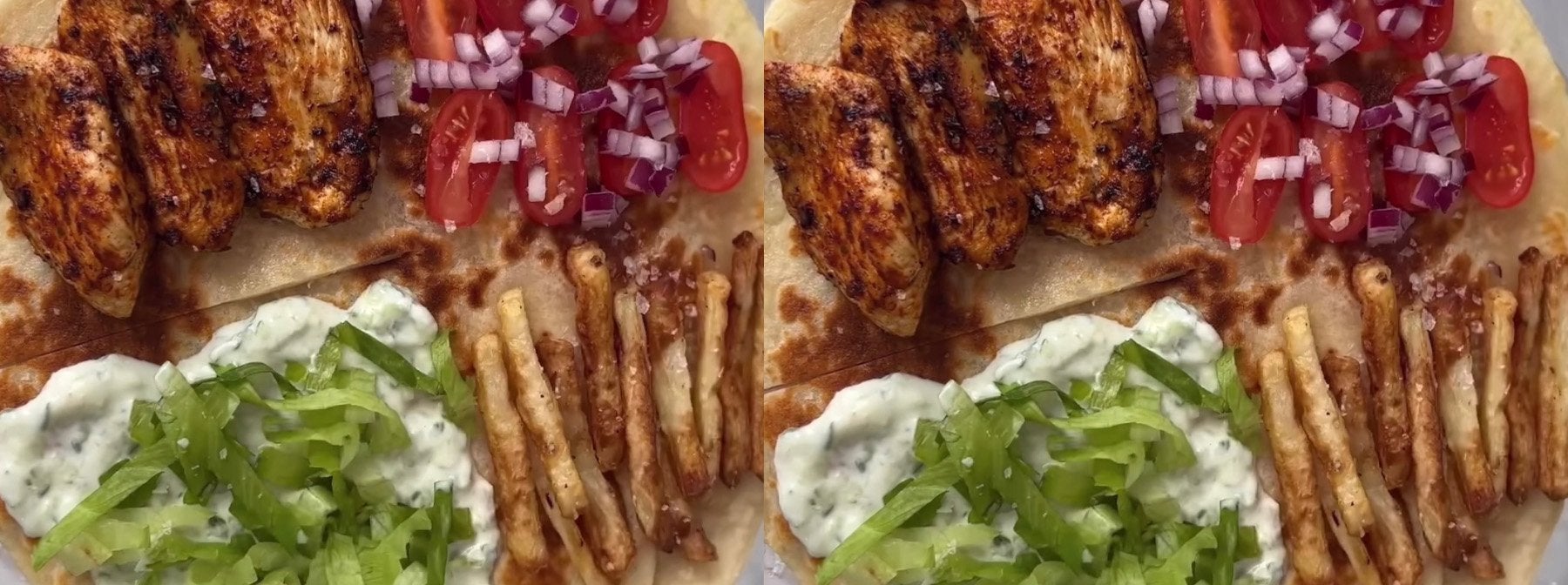 Hähnchen Gyros mit hausgemachter Tzatziki Soße