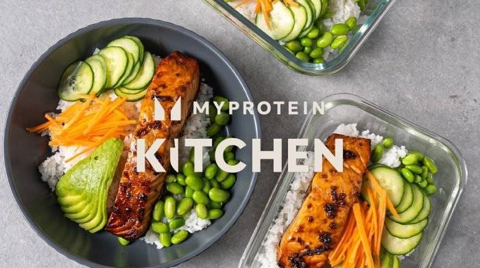 Super einfache Teriyaki Lachs Bowl aus dem Air Fryer