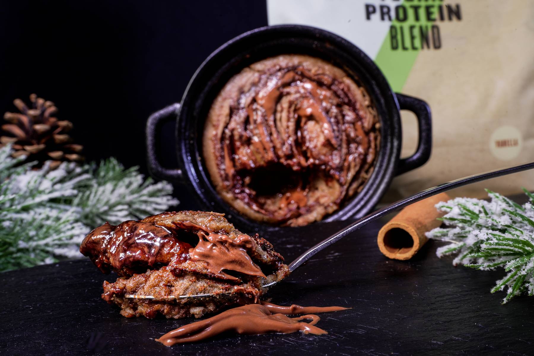 Zimt-Swirl Protein Kuchen
