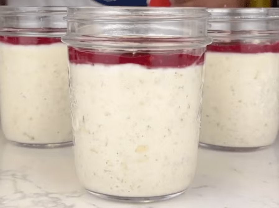 Gesunde Käsekuchen Overnight Oats