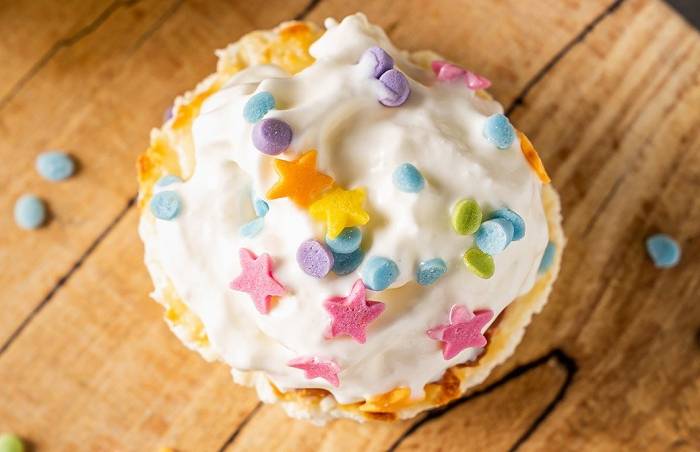 Gebackene Käsekuchen-Cupcakes