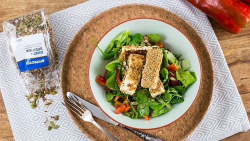 Gebackene Fetastreifen in Sesam-Mehl Kruste | Hauptmahlzeit