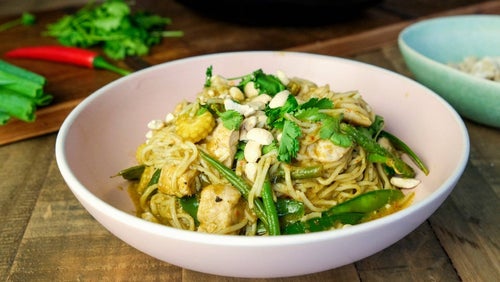 Grünes Thai Curry mit Nudeln | Einfache Meal Prep