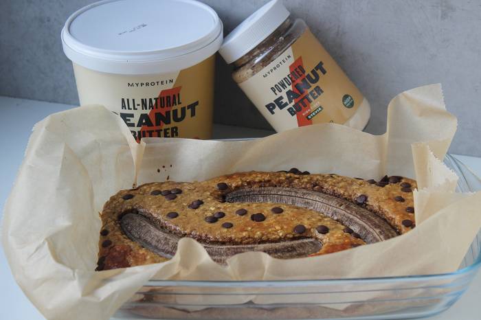 Fettarmer Erdnussbutter Bananenkuchen