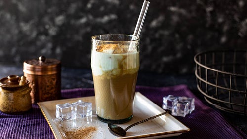 Kaffee Schoko Protein Drink mit Kefir