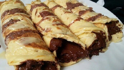 Süße Protein Pancakes mit Schokofüllung