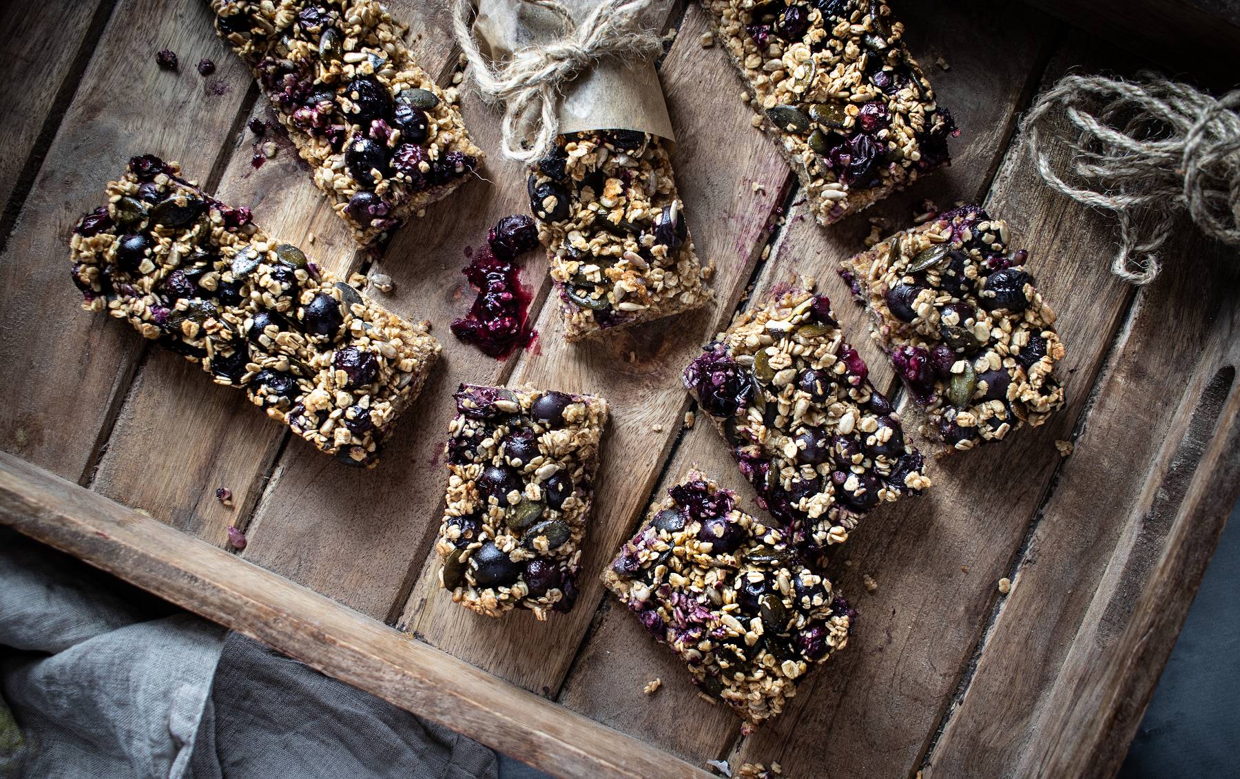Energie Riegel mit Blaubeeren