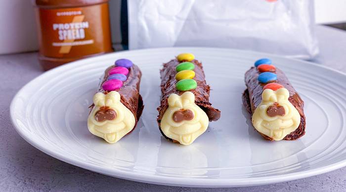 Proteinreiche Tausendfüßler Cake Rolls