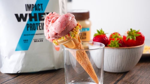 4-Ingredient Banana & Strawberry High-Protein Gelato