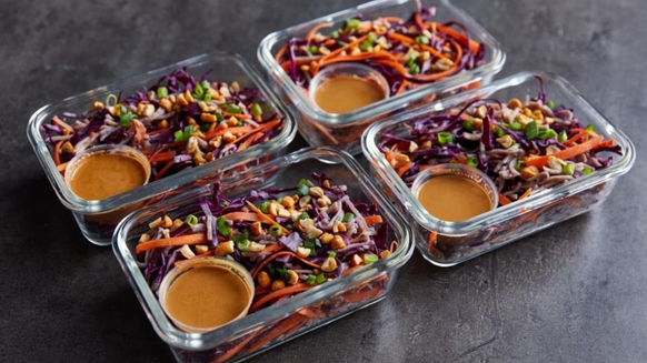 Cold Peanut Noodle Salad Meal Prep | Easy Vegan Recipe
