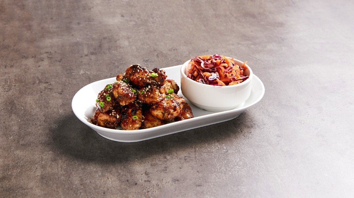 Sticky Asian Wings & Healthy Slaw