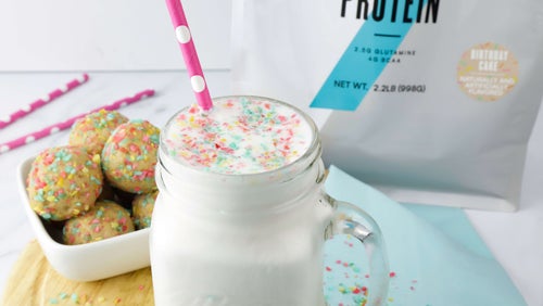 Birthday Cake Protein Energy Balls | Celebrate Our 16th Birthday with #SweetGains