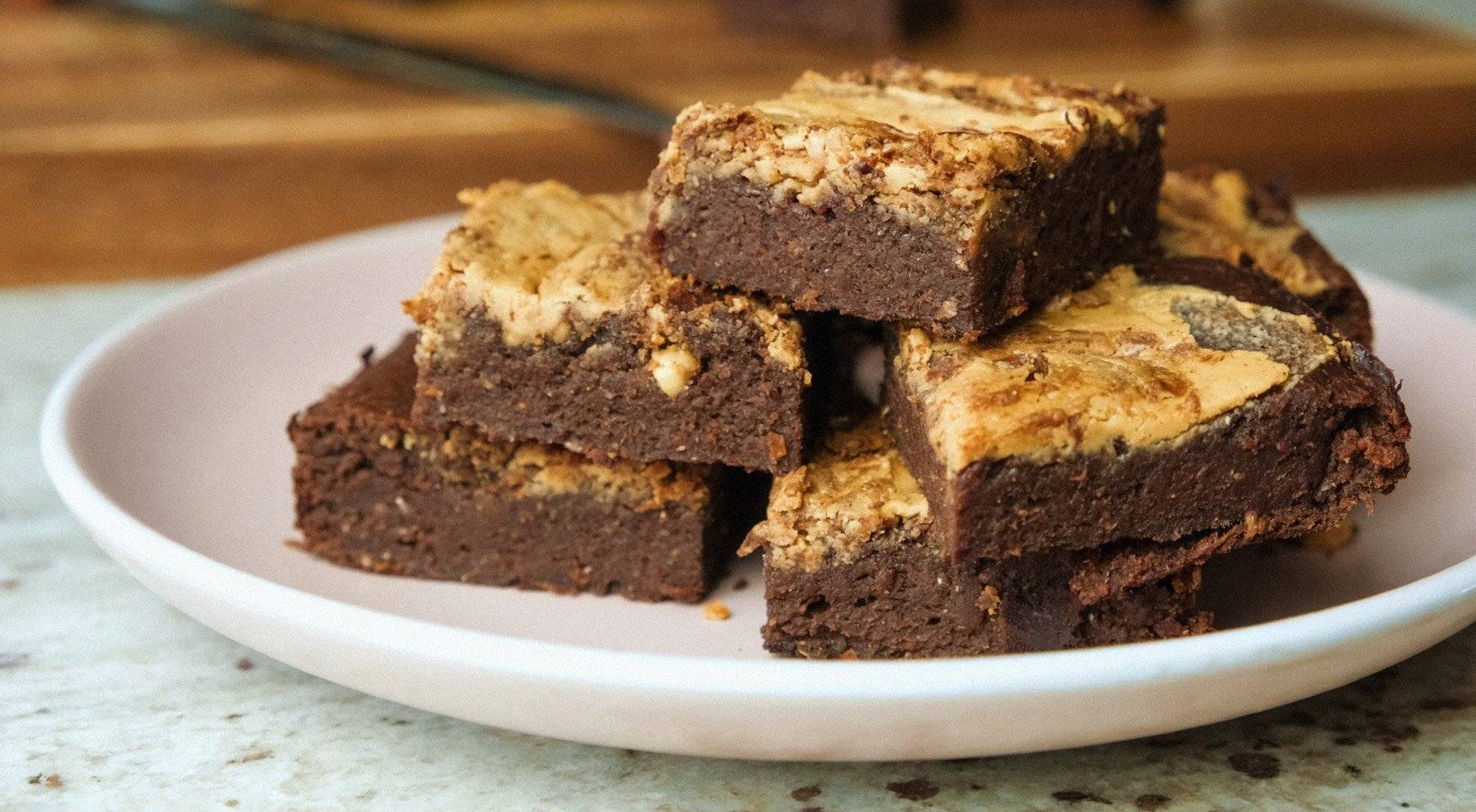 Erdnussbutter Bananen Brownies