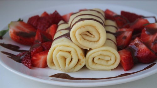 Schnelle kalorienarme Protein Crêpes