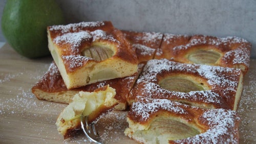 Herbstlicher Birnenkuchen vom Blech