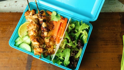 Super einfaches Chicken Satay Meal Prep
