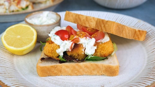 Hausgemachtes Fischfilet Sandwich