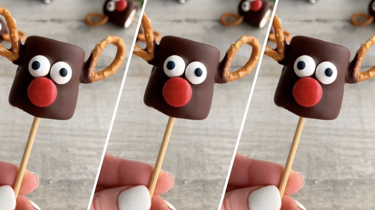 Rentier Marshmallow Pops | Fitwaffle Weihnachts-Rezept
