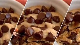 Proteinreicher, veganer Cookie Mug Cake