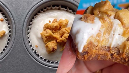 Mini-Karamell-Biscuit-Käsekuchen ohne Backen