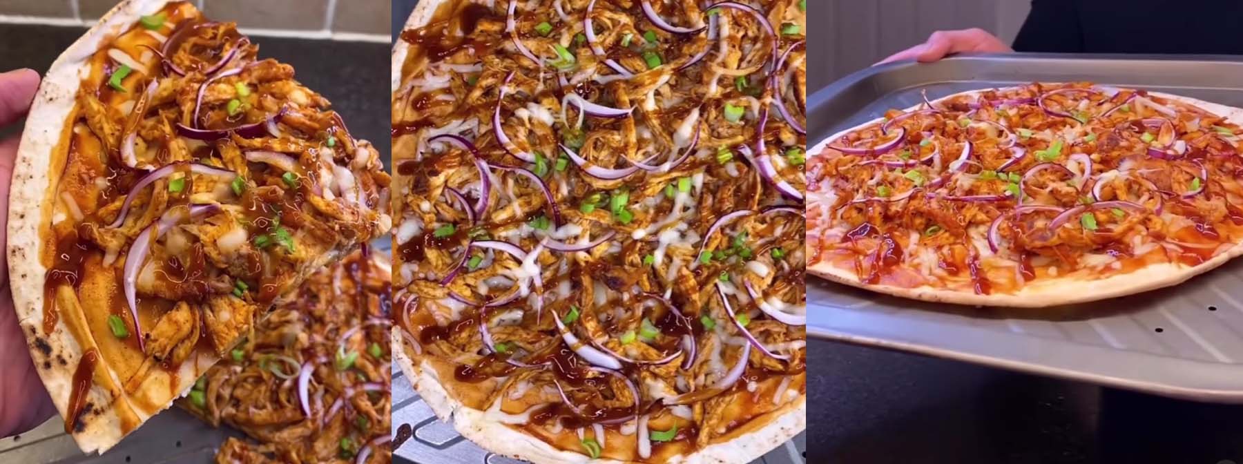 Proteinreiche BBQ Hähnchen Pizza | Weniger als 500 kcal